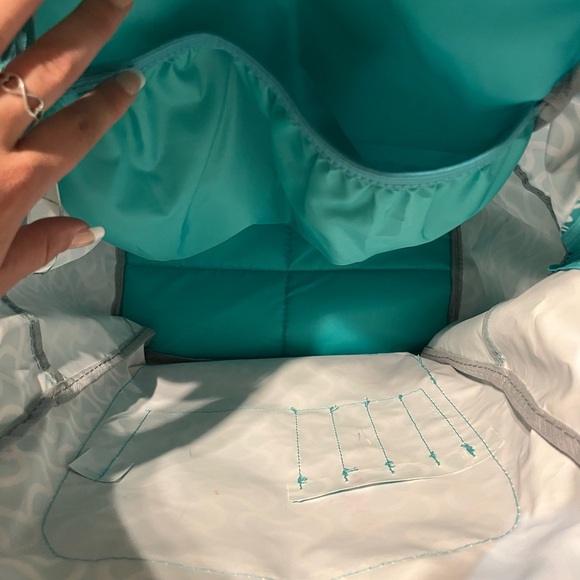 Chic Teal Patterned Backpack - Picture 4 of 5